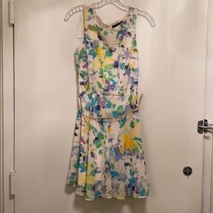Atmosphere flower dress w/ gold belt
